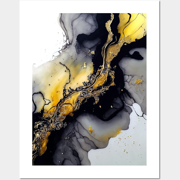 Lutescent Fusion - Abstract Alcohol Ink Resin Art Wall Art by inkvestor